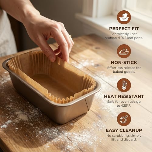 LYHOLKEER Loaf Pan Liners, 160Pcs Bread Pan Liners for Baking Bread 9x5, 9.5 x 5 Inch, Food Grade, Oil Proof, Heat Resistant, Non-Stick Disposable Parchment Paper for Oven, Air fryer, Pans, Baking - Image 3