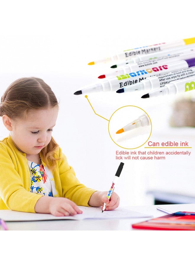 Ktdorns Edible Markers,Food Coloring Markers,Food coloring Pens,6 Colors Food Grade pen,Thick Tip and Fine Tip , Gourmet Writers for Decorating Fondant,Cakes, - Image 4