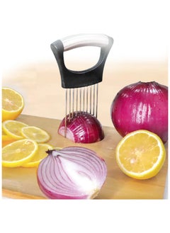 LKTOCAFT Portable Stainless Steel Onion Chopper Holder and Onion Cutter Tool, Onion Mincer Cutter for Slicing, Vegetable Mandoline, Fruit Slicer Assistant Tool  - Image 3