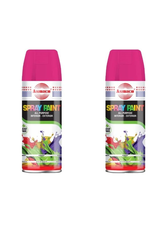 Asmaco Spray Paint - Fluo Magenta - 400 Ml - Set of 02