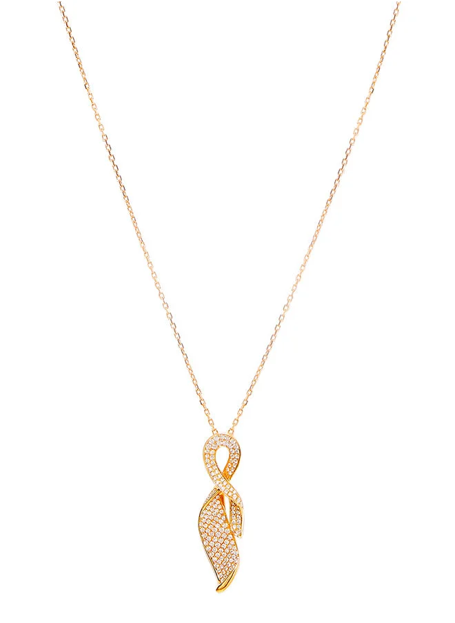 أناكا 18K Gold Elegant Diamond Chain Pendant