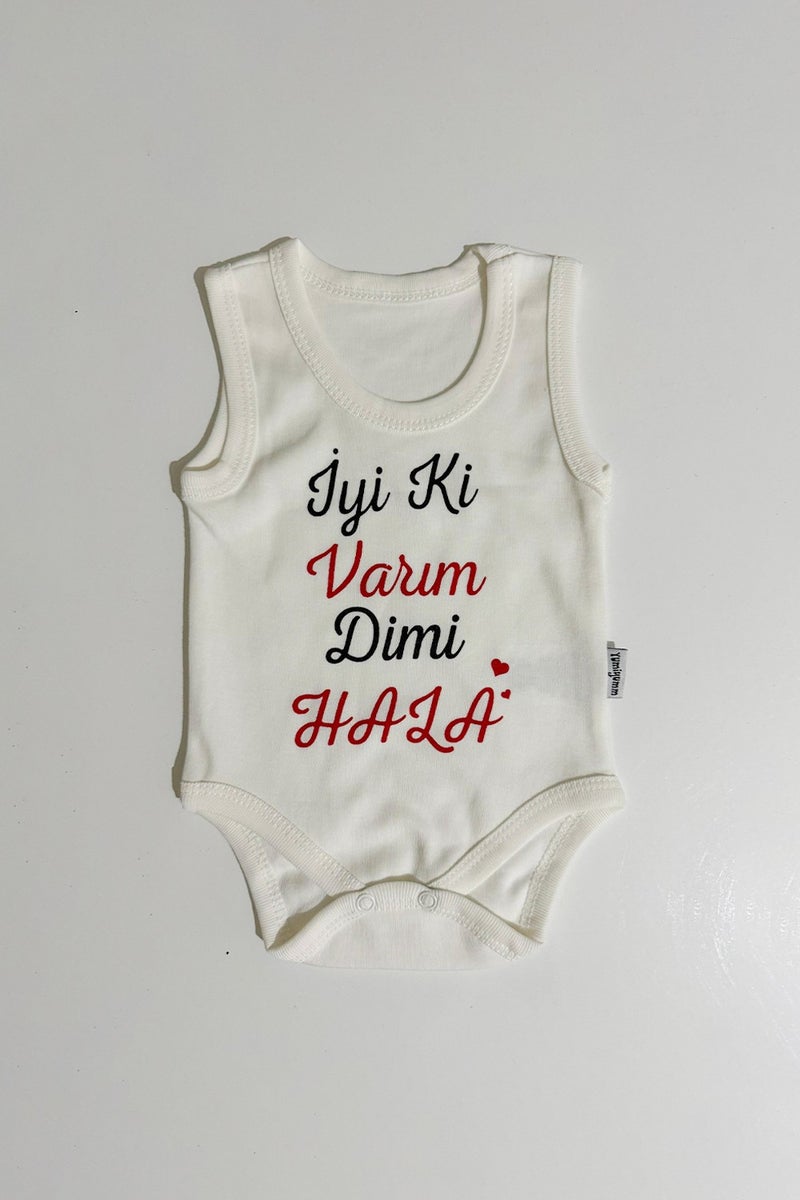 Modam Bebek I'm Glad I'm Here Mom Printed Bodysuit 
