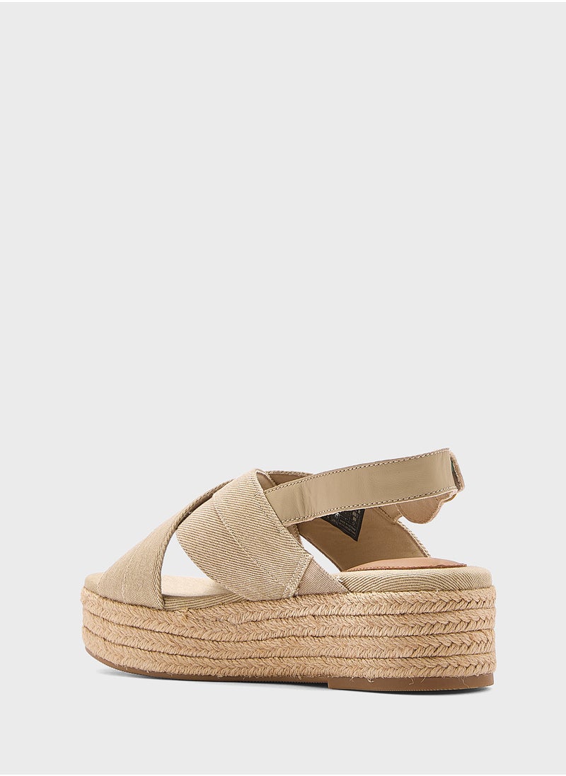 TOMMY HILFIGER DENIM ESPADRILLE PLATFORM SANDALS  - Image 3