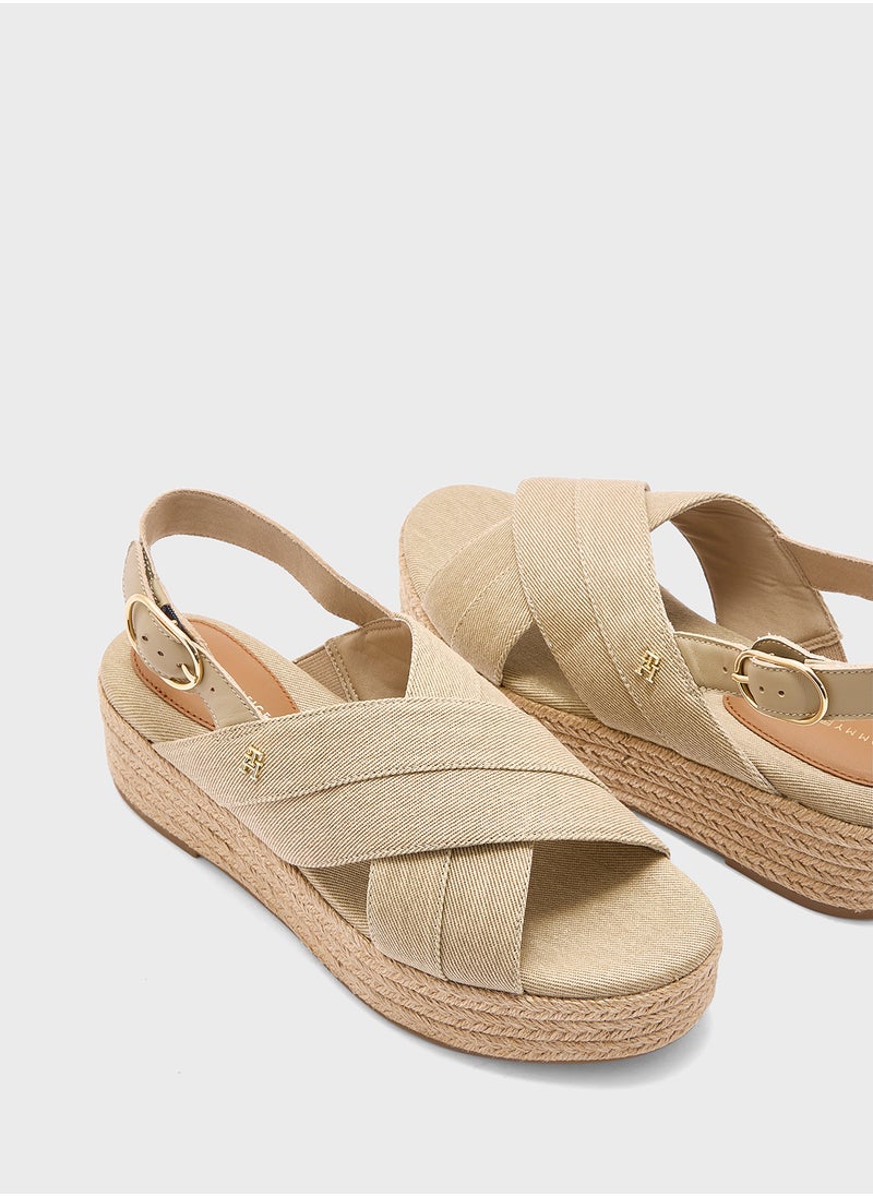 TOMMY HILFIGER DENIM ESPADRILLE PLATFORM SANDALS  - Image 4