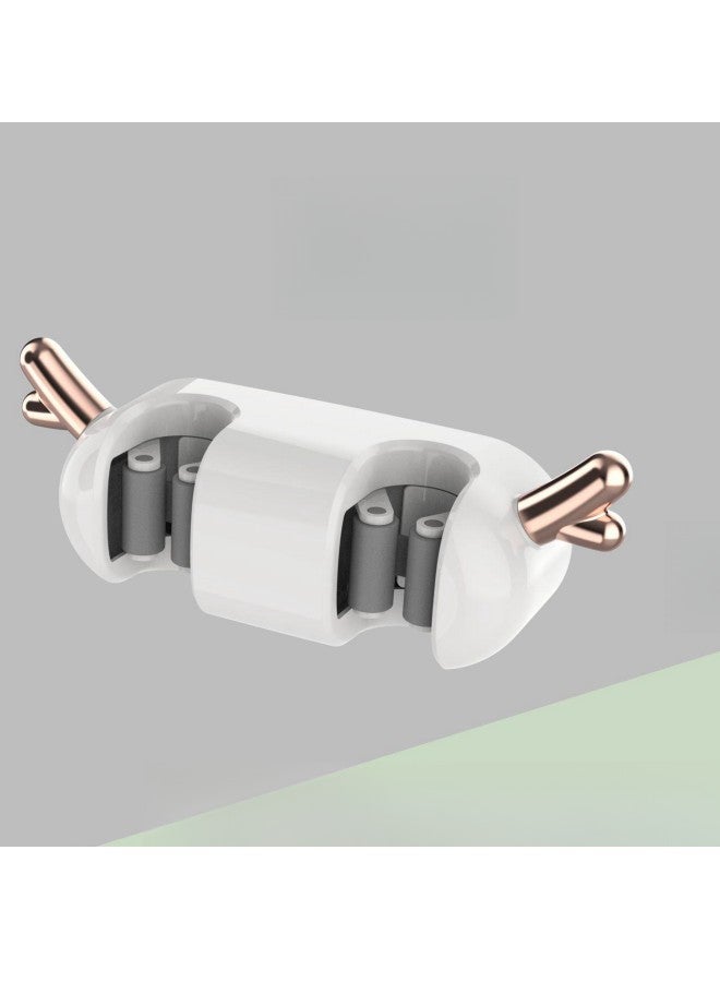 دبليو أيه أو كي أن رف مكنسة وممسحة مثبت على الحائط مع رفين، رف أدوات تخزين المكنسة ورف ممسحة، رف تخزين أدوات الحديقة مع خطافات لاصقة لسقيفة المطبخ ومرآب الغسيل المنزلي، أبيض - Image 2