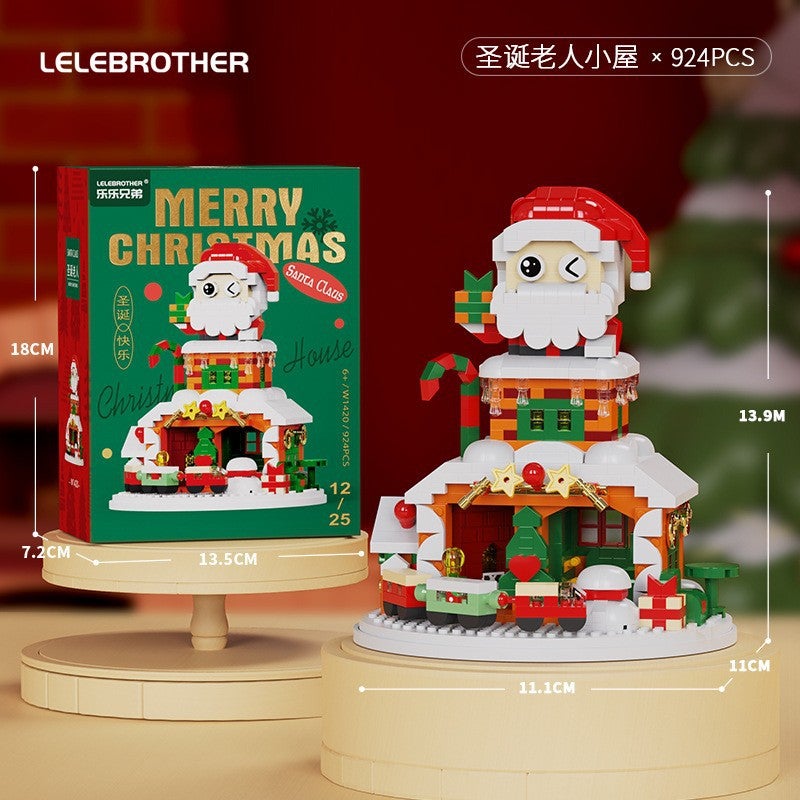 Compatible With Lego Assembled Building Blocks Toys Christmas Gift Candy House Rotating Music Box Ornaments Children'S Gifts - Image 1