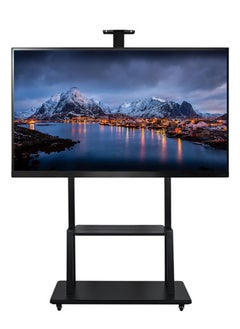 Sumkyle Mobile TV stand for 32-65 inch tvs, 50KG/110LBS capacity, double storage space, The height is adjustable, portable floor stand on wheels, tv stands for living room,Max VESA 600 × 400mm.  - Image 1