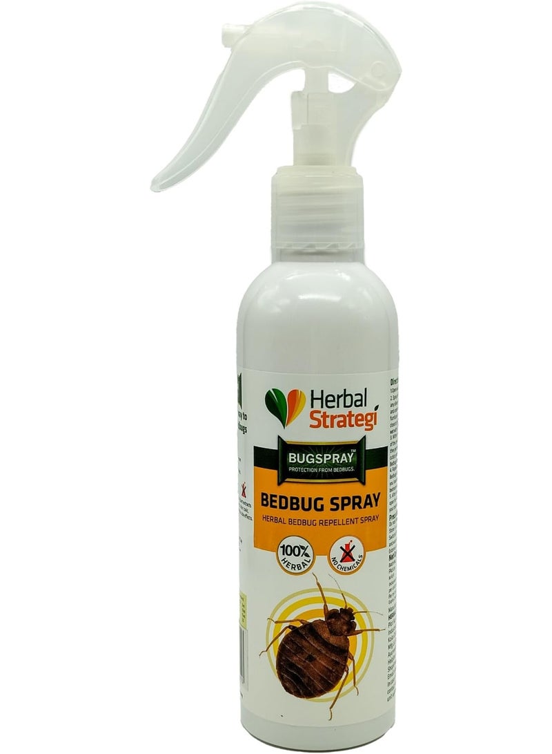 هيربال إستراتيجي Herbal Strategi Bed Bug Repellent Spray - 200 ML | Completely Herbal | Eco-Friendly & Biodegradable | Irritant-Free, Chemical-Free |Baby-Safe, Skin-Safe, Plant-Safe | Ayush Certified - Image 1
