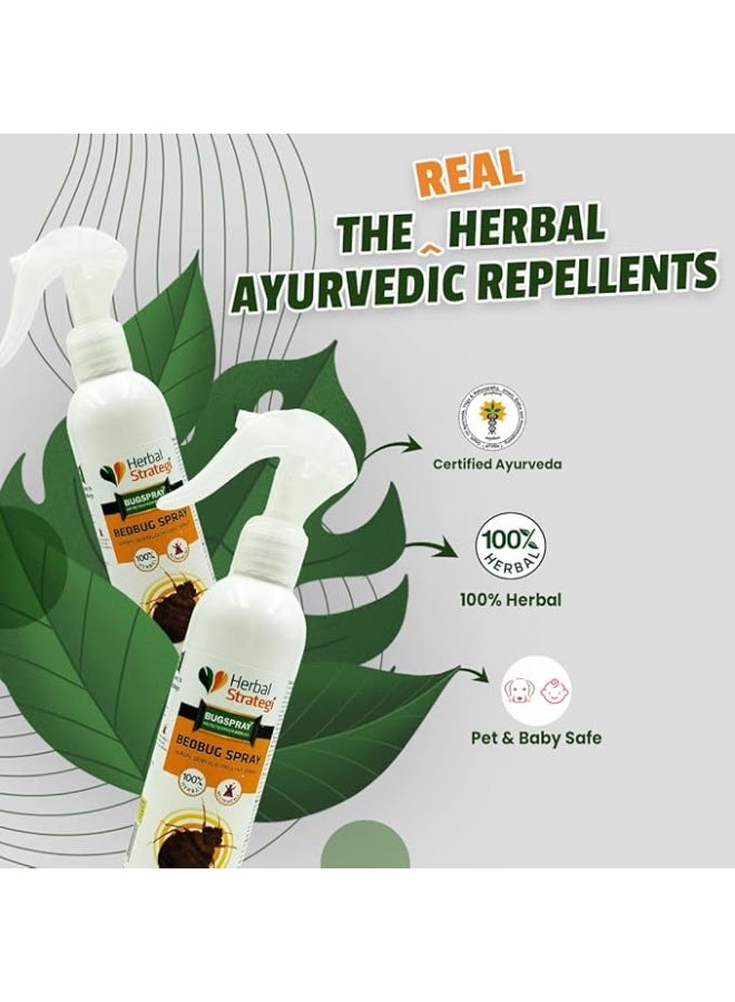 هيربال إستراتيجي Herbal Strategi Bed Bug Repellent Spray - 200 ML | Completely Herbal | Eco-Friendly & Biodegradable | Irritant-Free, Chemical-Free |Baby-Safe, Skin-Safe, Plant-Safe | Ayush Certified - Image 2