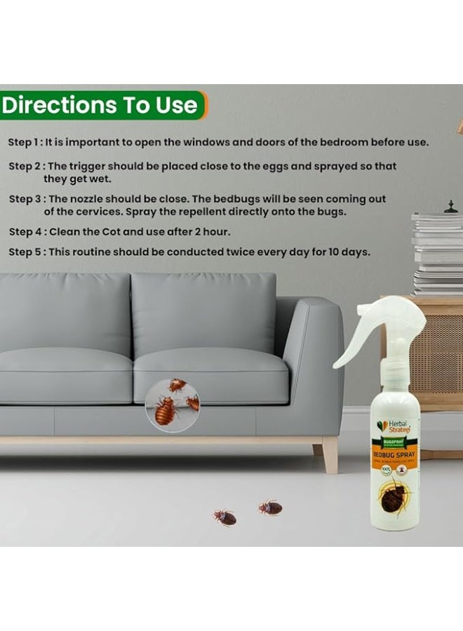 هيربال إستراتيجي Herbal Strategi Bed Bug Repellent Spray - 200 ML | Completely Herbal | Eco-Friendly & Biodegradable | Irritant-Free, Chemical-Free |Baby-Safe, Skin-Safe, Plant-Safe | Ayush Certified - Image 3