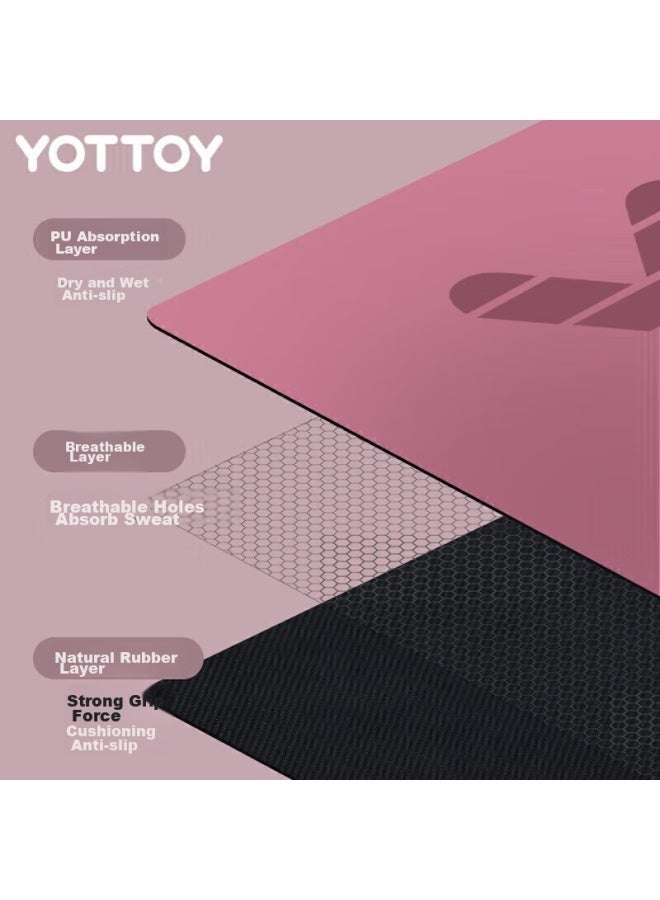 Yottoy Natural Rubber Yoga Mat, Non-slip, Extended And Widened, Eco-friendly Mat, Pu Floor Mat, Home Fitness Mat - Image 3