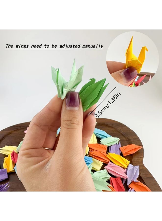 50 قطعة من طيور الكرني الورقية الملونة المصنوعة يدويًا لتزيين حفلات الزفاف والهدايا - Image 3