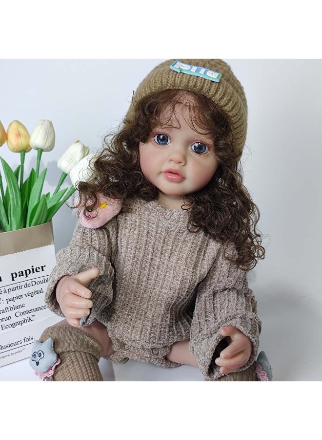 سكت شيكترو دمية طفل رضيع رائعة، بطول ٢٢ بوصة، مصنوعة يدويًا من السيليكون الناعم والفينيل. دمية الطفل المولود حديثًا هي مجموعة لعب لحديثي الولادة.