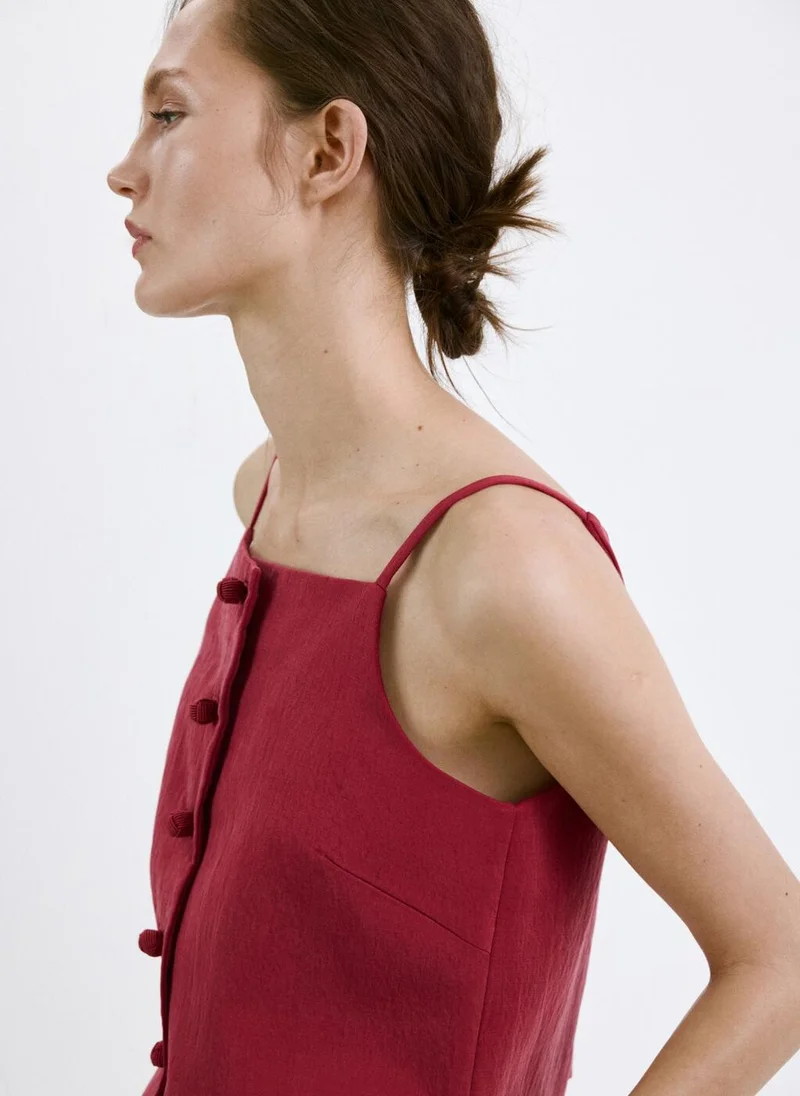 Mango  Lyocell top with buttons for Women | Best Price UAE