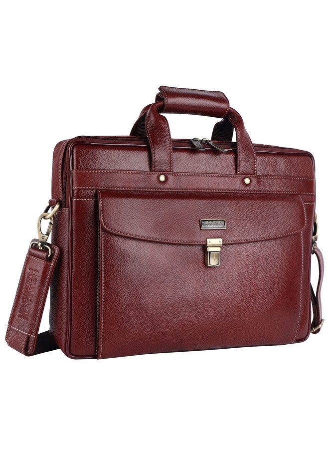 HAMMONDS FLYCATCHER HAMMONDS FLYCATCHER Genuine Leather Office Bag for Men, Laptop Bag for Men, Leather Bag for men for 15.6 Inch Laptop, Adjustable Strap, Multi Compartments, Trolley Strap, 1 Year Warranty  - Image 1