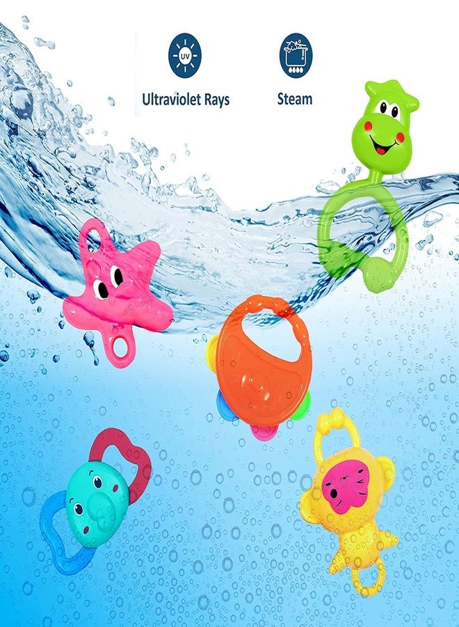 URM Enterprises Colourful Plastic Non Toxic Set of 5 Attractive Rattle for New Borns (Multi Color) Pack of 5 (Multi Color) - Image 4