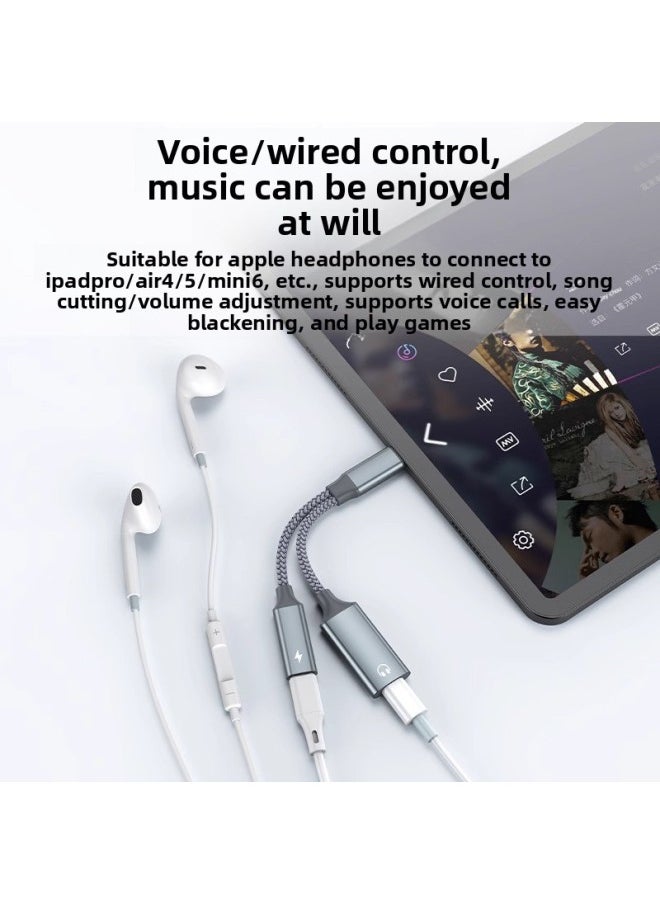 Generic - Suitable For Apple For Iphone15 Headphone Adapter Lightning To Typec Plug-in Tablet Audio Converter-Model:Play While Charging ★ [Type-c To 3.5mm+Type-c] 2-in-1 Headphone Adapter ● PD60W Charging - Image 1