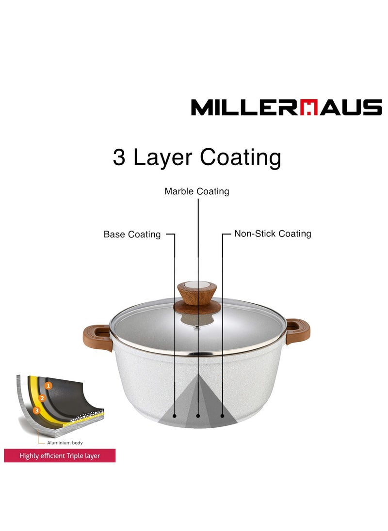 MILLERHAUS Millerhaus Casserole Ø24X11Cm Cast Alu Induction With Glass Lid , High-Quality Non-Stick Coating Compatibility  - Image 5