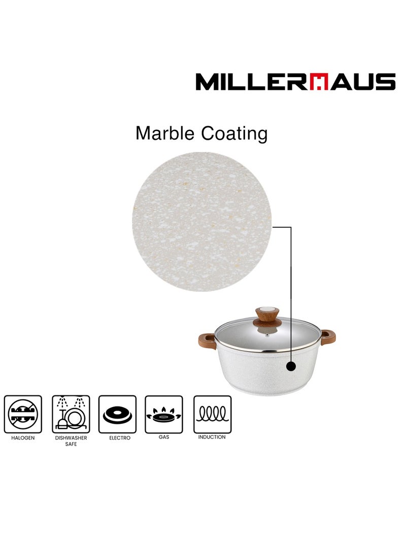 MILLERHAUS Millerhaus Casserole Ø24X11Cm Cast Alu Induction With Glass Lid , High-Quality Non-Stick Coating Compatibility  - Image 4