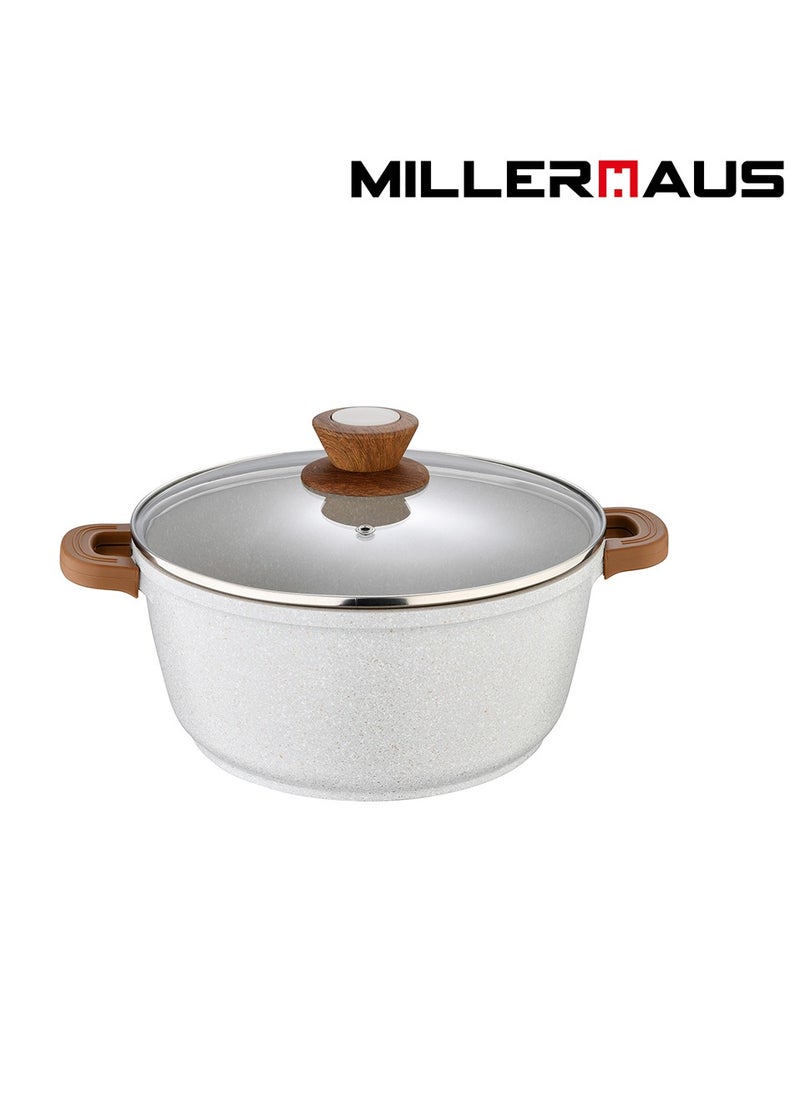 MILLERHAUS Millerhaus Casserole Ø24X11Cm Cast Alu Induction With Glass Lid , High-Quality Non-Stick Coating Compatibility  - Image 1