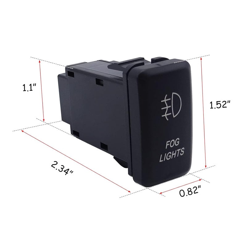 WeiSen Fog Lights Symbol Push Switch White Backlight ON-Off Switch with Connector Wire Kit Compatible with Toyota - Image 2