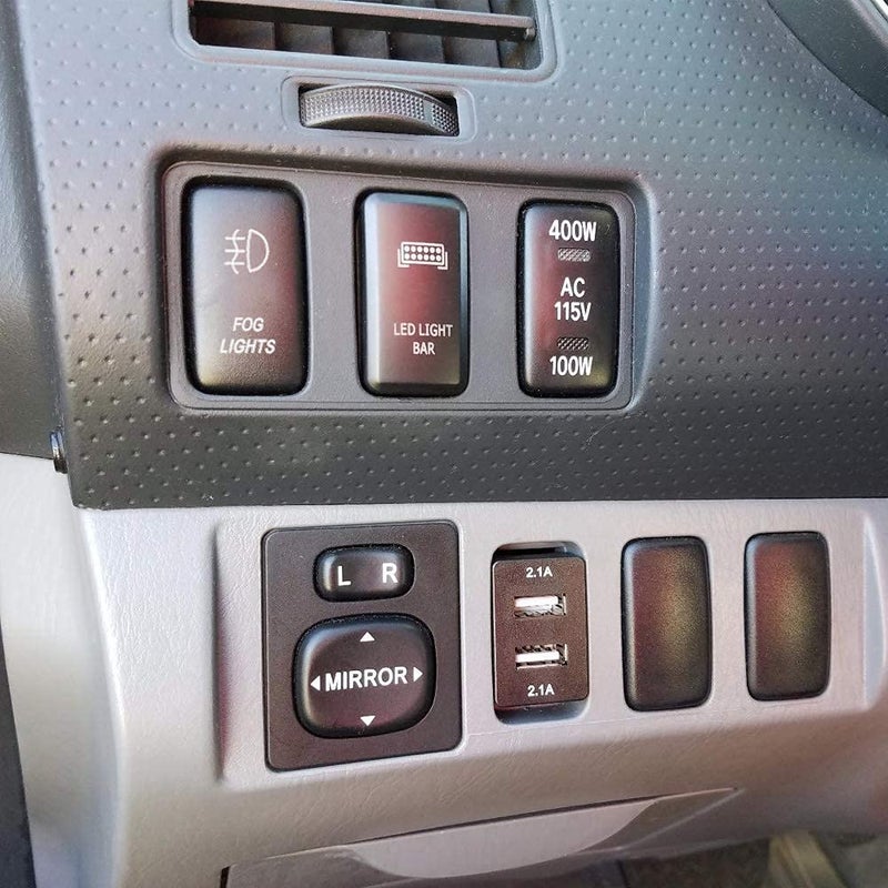 WeiSen Fog Lights Symbol Push Switch White Backlight ON-Off Switch with Connector Wire Kit Compatible with Toyota - Image 5
