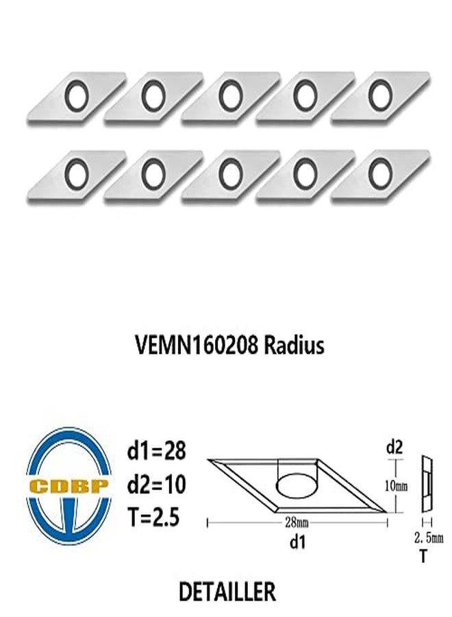 CDBP Diamond Carbide Insert Replacement Cutter for Woodturning, 10 X 28- Dia4.3mm with Round Point Indexable Carbide Cutter fits for DIY Woodworking Wood Turning Hollower Tools, Ci4, 10pcs - Image 3