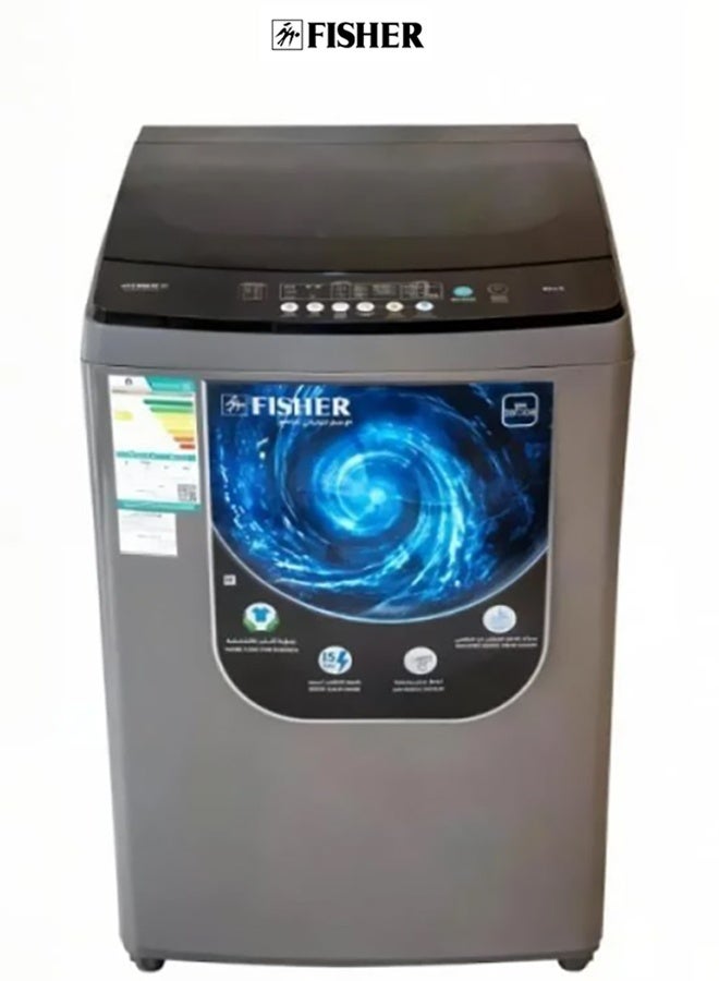 FISHER 19 KG Top Load Washing Automatic Machine 680 RPM Inverter , Silver | FAWMT-M190GIHDD - Image 1