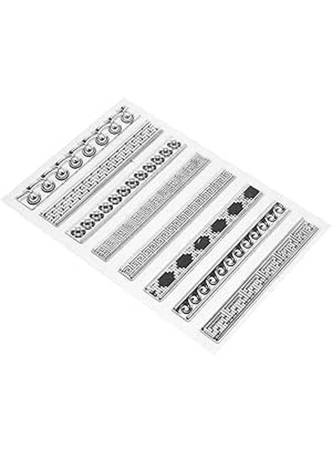 8 Pcs PVC Label Stamp Set With Stamp Blocks For DIY Scrapbooking Card Making Crafts - Image 1