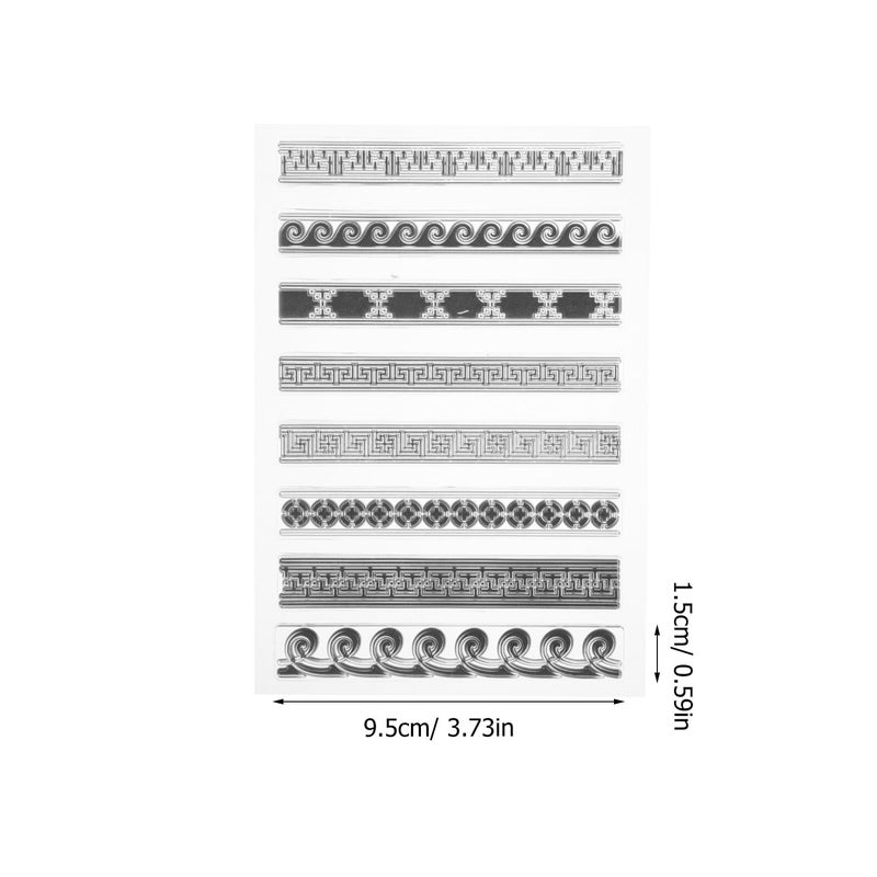 8 Pcs PVC Label Stamp Set With Stamp Blocks For DIY Scrapbooking Card Making Crafts - Image 3