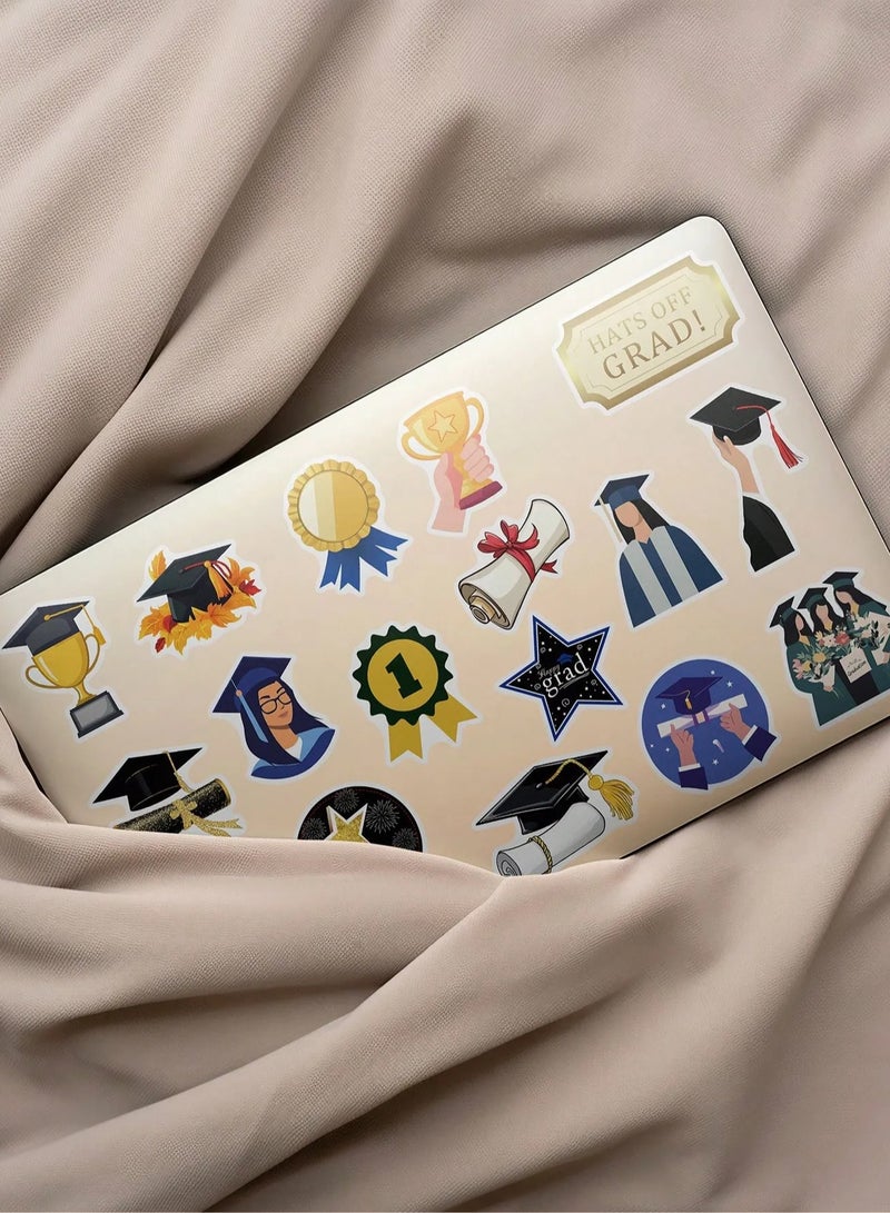 Graduation Decoration – Graduation Stickers with Encouraging Phrases for Graduates and a Variety of Designs, Set of 50 Stickers. - Image 3