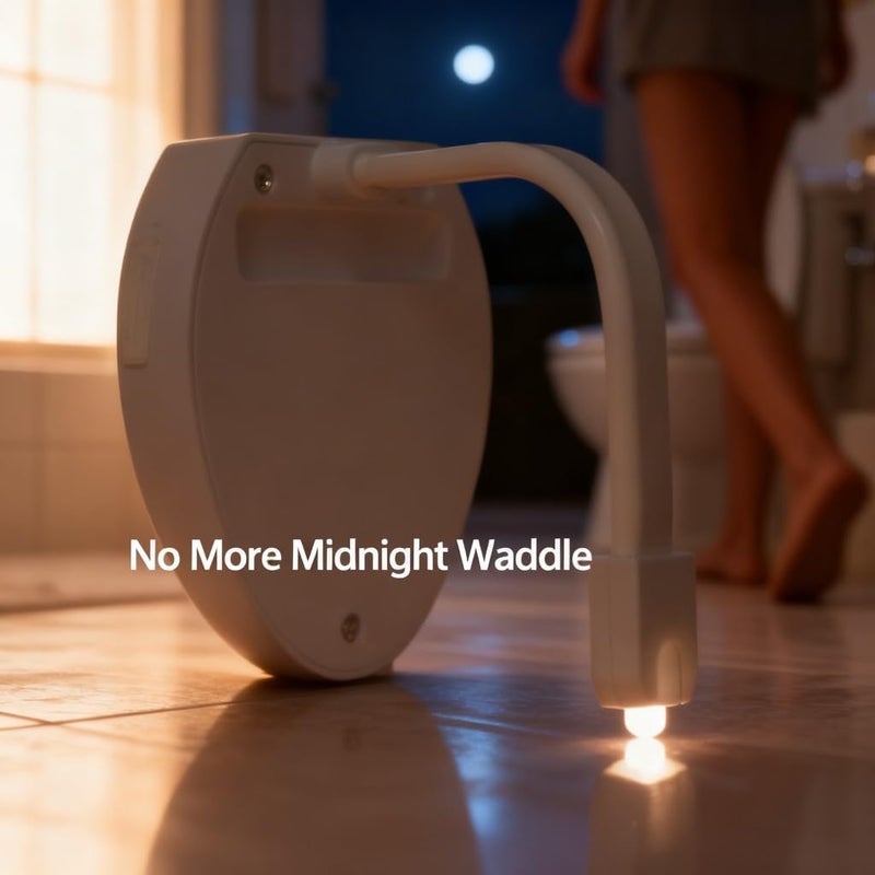 Toilet LED Night Light, Rechargeable Bathroom Motion Sensor with 8 Colors, Flexible Fit - Easy Access, Auto - Sensing, Bathroom Decor Night Light for Kids Nightlight - Image 3