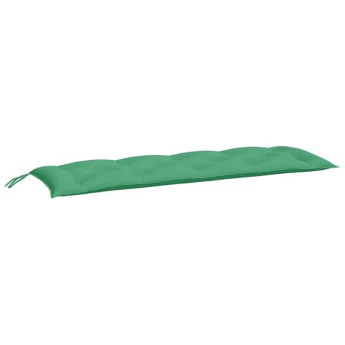 vidaXL Garden Bench Cushion in Green 591x197x28 Oxford Fabric Made Outdoor Bench Cushion with Secure Tie and Hollow Fiber Filling Meets California Proposition 65 Standards - Image 1