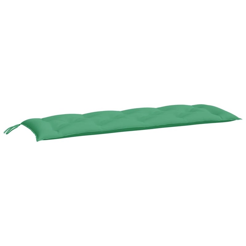 vidaXL Garden Bench Cushion in Green 591x197x28 Oxford Fabric Made Outdoor Bench Cushion with Secure Tie and Hollow Fiber Filling Meets California Proposition 65 Standards - Image 2