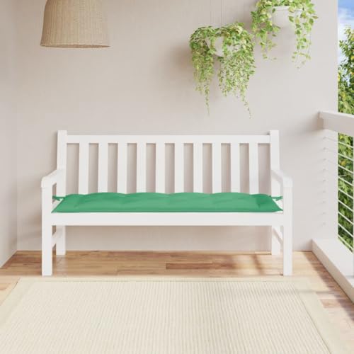 vidaXL Garden Bench Cushion in Green 591x197x28 Oxford Fabric Made Outdoor Bench Cushion with Secure Tie and Hollow Fiber Filling Meets California Proposition 65 Standards - Image 3