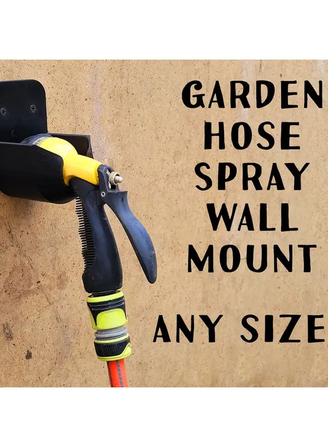 Black Heavy Duty Outdoor Hose Bracket Organizer All Weather Pipe Holder - Image 3