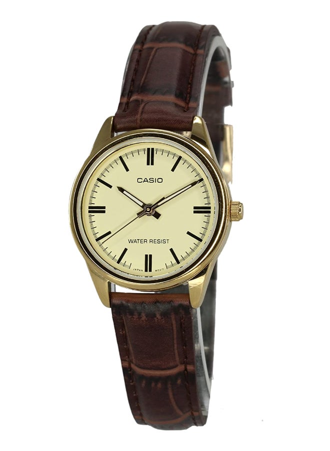 CASIO Women Leather Quartz Analog Watch LTP-V005GL-9AUDF - 28 mm - Brown - Image 2