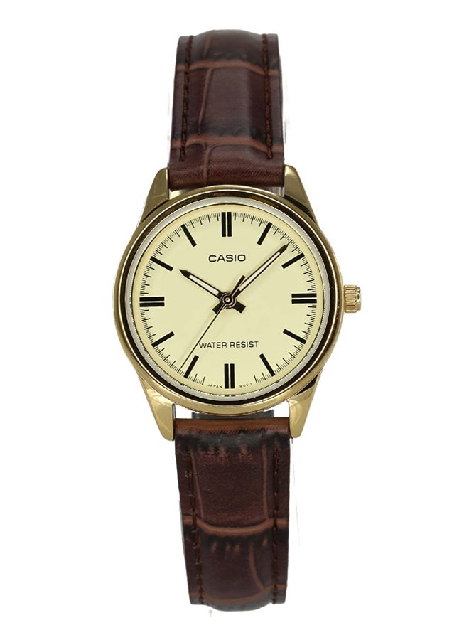 CASIO Women Leather Quartz Analog Watch LTP-V005GL-9AUDF - 28 mm - Brown - Image 3
