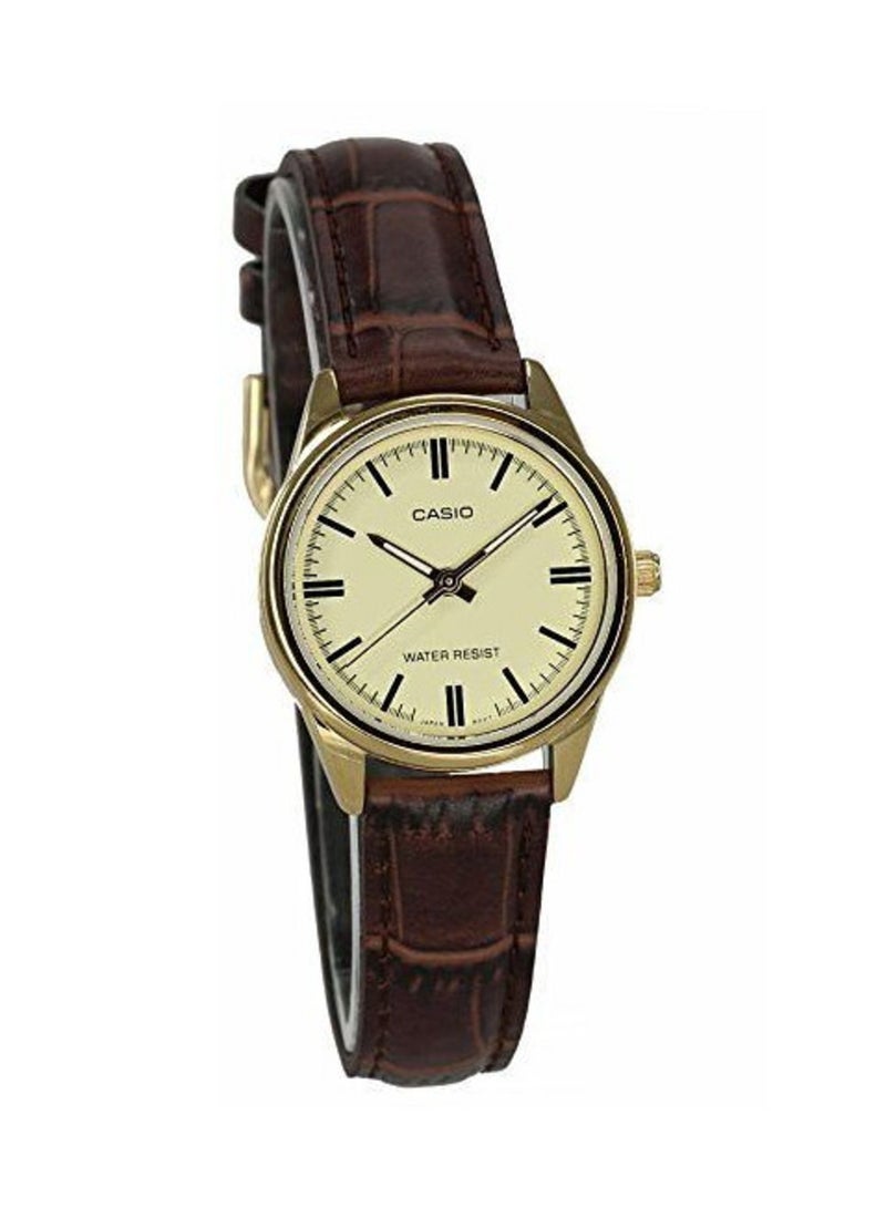 CASIO Women Leather Quartz Analog Watch LTP-V005GL-9AUDF - 28 mm - Brown - Image 1