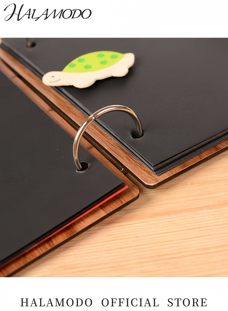 هالامودو ألبوم صور بغطاء خشبي، بني/أحمر، مقاس 29 × 29 سم. - Image 4