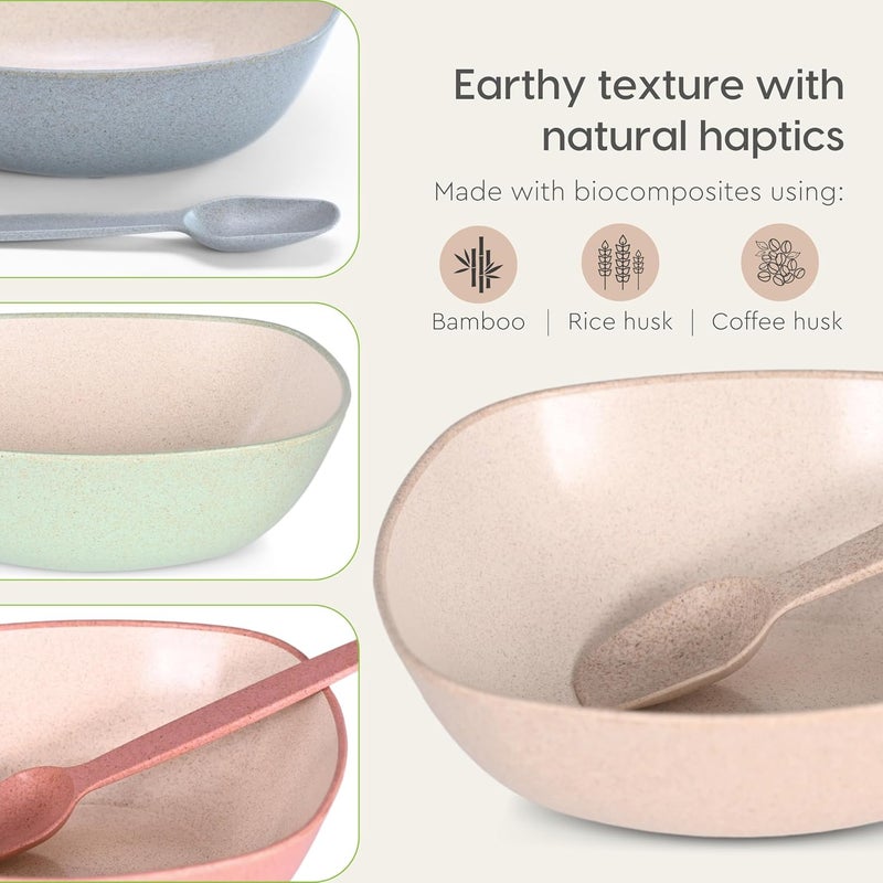 Eha Set of 4 EarthFriendly Multipurpose Bowls for Kitchen 600 ml Made with Bamboo Fibers Rice Husk Microwave Safe Bowl for Hot Cold Serving Bowl Set Multicolor - Image 5