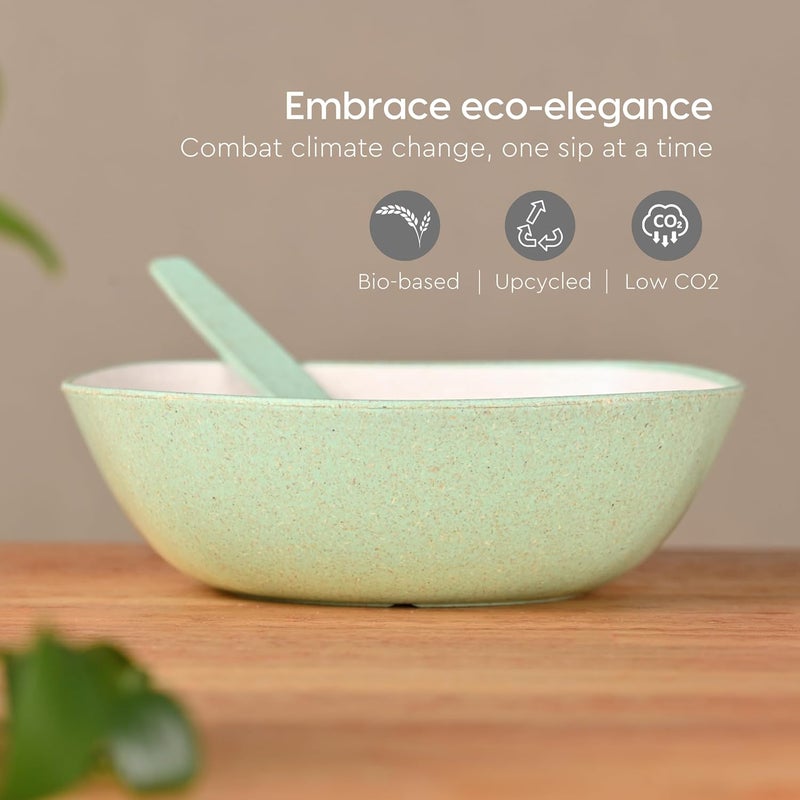 Eha Set of 4 EarthFriendly Multipurpose Bowls for Kitchen 600 ml Made with Bamboo Fibers Rice Husk Microwave Safe Bowl for Hot Cold Serving Bowl Set Multicolor - Image 3