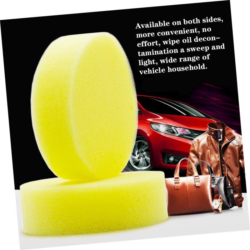 Yellow Durable Cleaning Sponge Applicator Pads for Waxing Polishing Car Shoe - Image 3