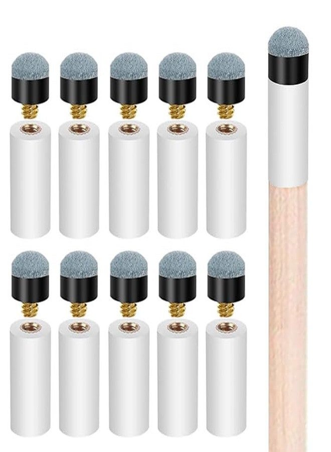 QEEGO 10 Sets Billiard Cues Tips Replacement with White Pool Cue Stick Ferrules, billiard cues tips, Screw On Pool Cue Tips Pool cue Tips Replacement kit, 12mm/13mm (Blue) - Image 1