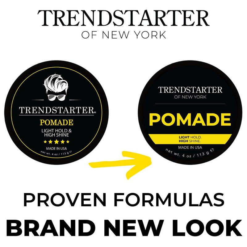 TRENDSTARTER - CLASSIC POMADE (4oz) â€“ Light Hold - High Shine - Water-Based Pomade - All-Day Smooth Wet Look Finish - Non-Crispy Formula - Premium Hair Styling Products - Image 2
