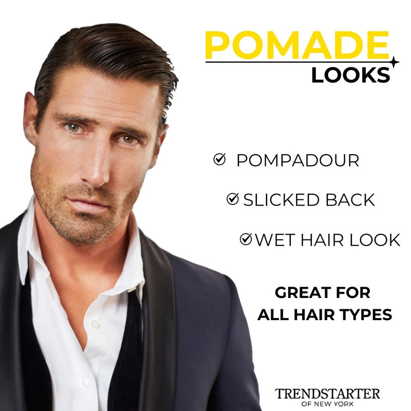TRENDSTARTER - CLASSIC POMADE (4oz) â€“ Light Hold - High Shine - Water-Based Pomade - All-Day Smooth Wet Look Finish - Non-Crispy Formula - Premium Hair Styling Products - Image 5