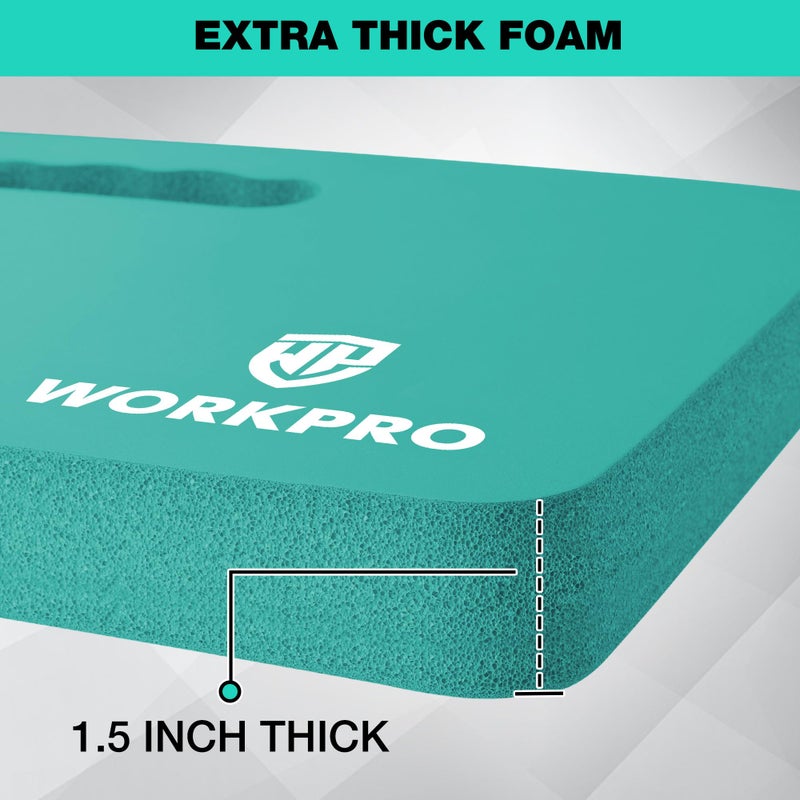 WORKPRO Extra Thick Kneeling Pad, Soft Foam Cushioning for Knee, Large Foam Kneeler Mat for Gardening, Bathing Baby, Workout Supplies, 17.5 x 11 x 1.5 in, Robin's egg Blue - Image 3