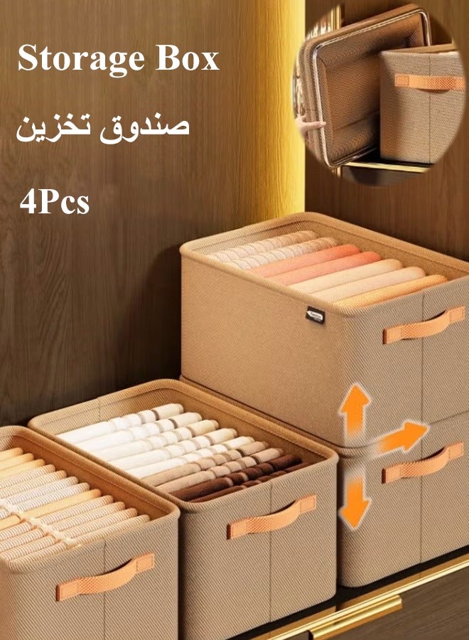 Foldable Storage Box, Fabric Storage Cubes with Handles, , Large Capacity Storage Baskets, Washable Storage Organizer, Collapsible Storage Bins, Wardrobe Clothes Storage Box, Sturdy Durable Storage Box, Space-Saving Organizer for Clothes Blankets Toys Books (42x28x25cm) - Image 1