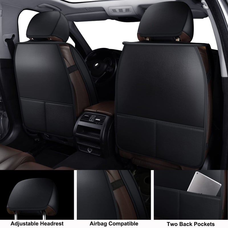 MIROZO Seat Covers Full Set,Car Seat Covers Black Car Seat Protector Waterproof Automotive Seat Covers fFront and Back Fit for Most Sedan, Truck and SUV for Elantra Sonata CRV Accord Chevy Equinox - Image 3