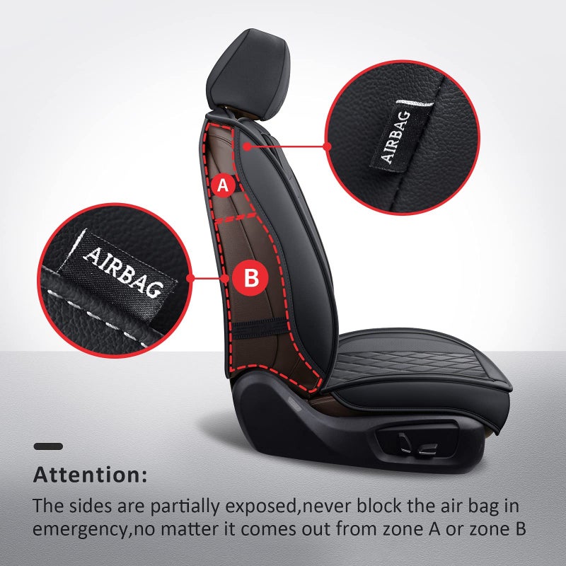 MIROZO Seat Covers Full Set,Car Seat Covers Black Car Seat Protector Waterproof Automotive Seat Covers fFront and Back Fit for Most Sedan, Truck and SUV for Elantra Sonata CRV Accord Chevy Equinox - Image 2